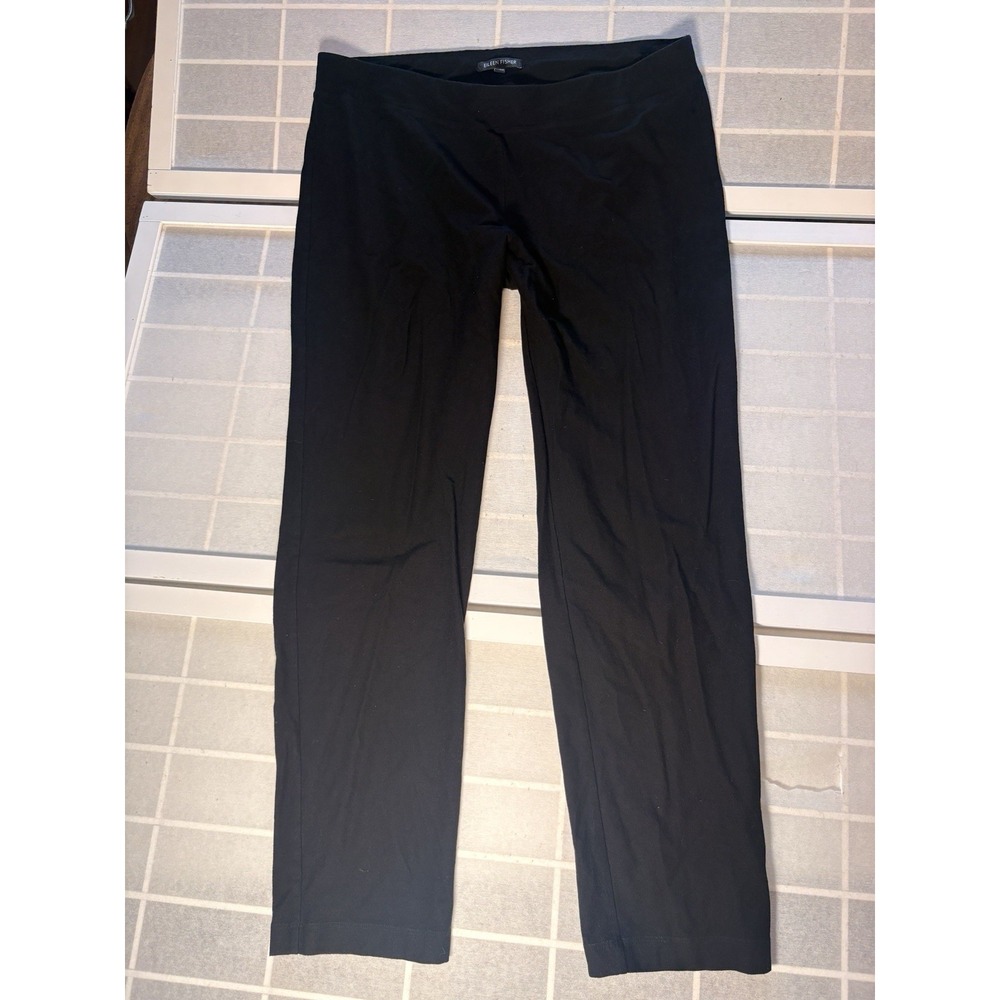 Eileen Fisher Washable Stretch Crepe Pull On Pants Size Medium Slim Leg Ankle